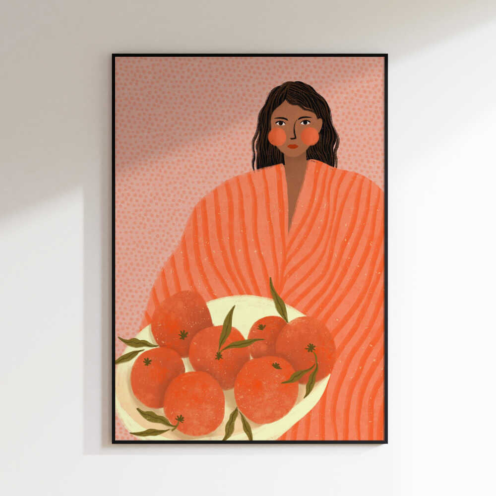Woman Holding Oranges