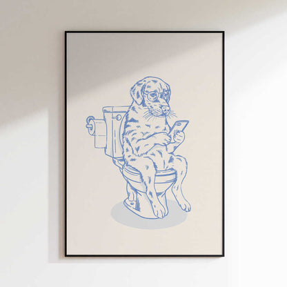 Funny Dog On Toilet