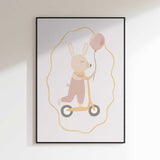 Playful Bunny Scooter Ride