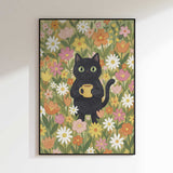Whimsical Cat Flower Garden