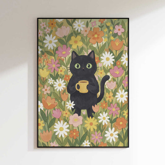 Whimsical Cat Flower Garden