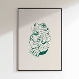 Cozy Frog With Coffee