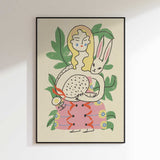 Whimsical Woman and Rabbit