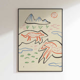 Whimsical Foxes Mountain Landscape