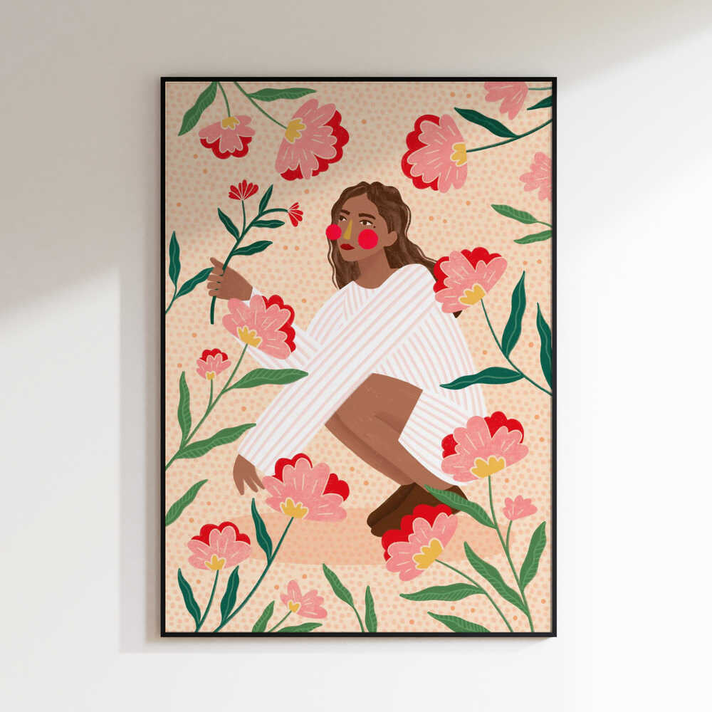 Woman In Floral Garden