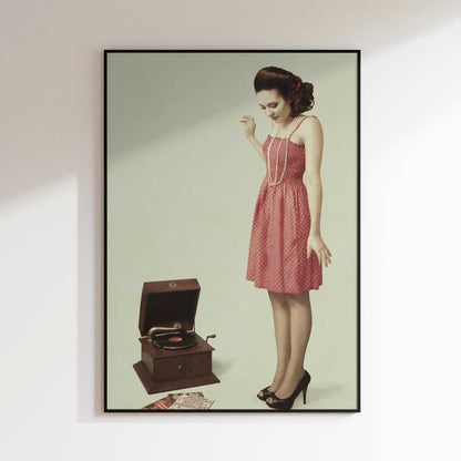 Vintage Woman and Gramophone