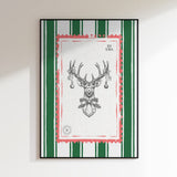 Vintage Christmas Stag Stamp