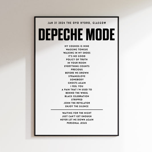Depeche Mode January 21st 2024, The OVO Hydro, Glasgow, Scotland