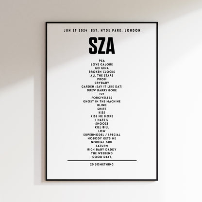 SZA Setlist - June 29th 2024, BST, Hyde Park, London