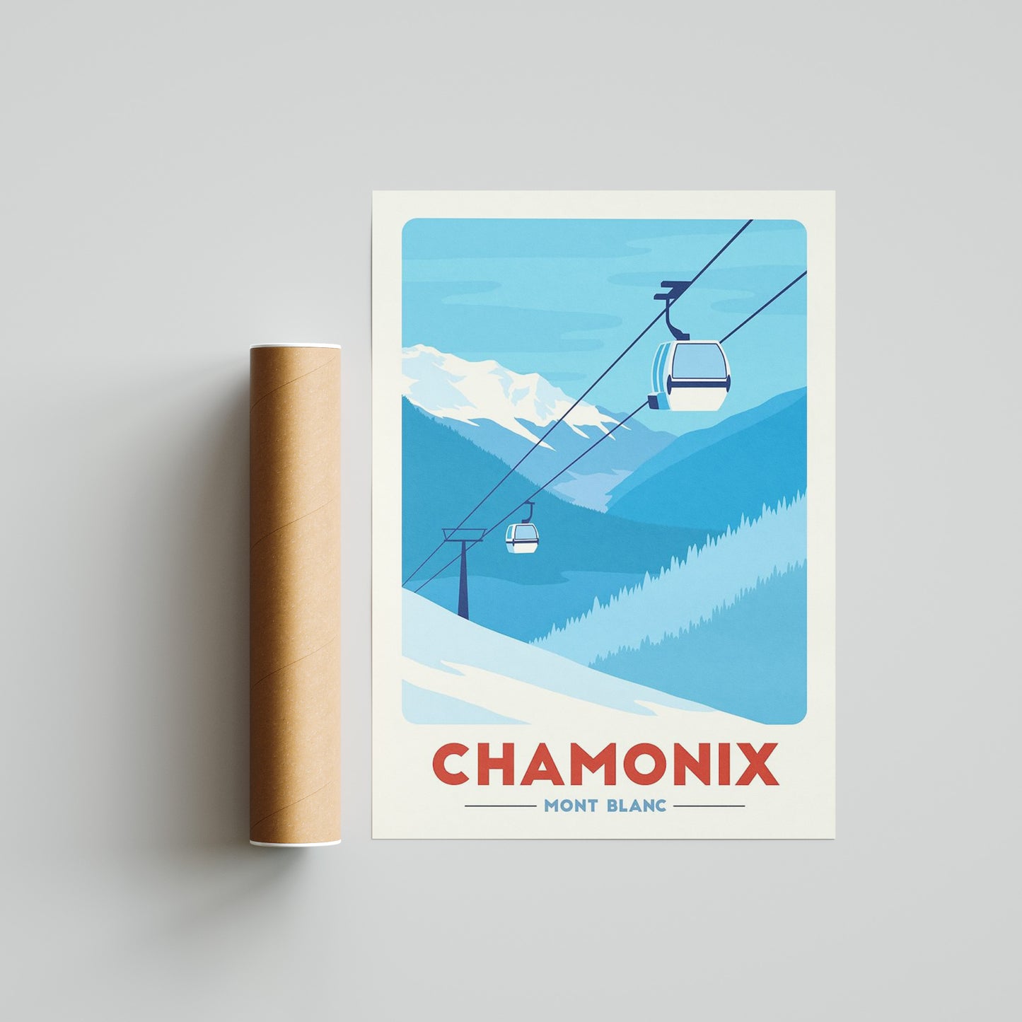 Chamonix - Mont Blanc Ski Lift Poster