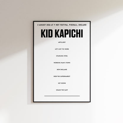 Kid Kapichi setlist – 2nd August 2026 at Y Not Festival, Pikehall, England