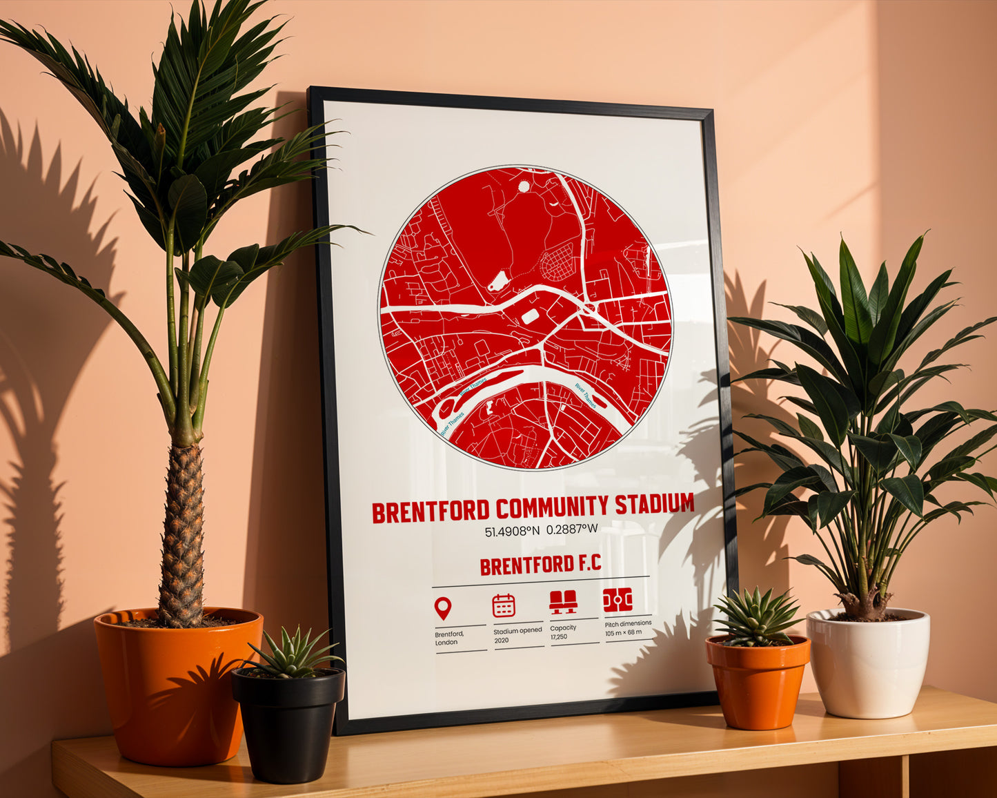 Brentford Community Stadium, Brentford FC - Football Stadium Custom Map Print