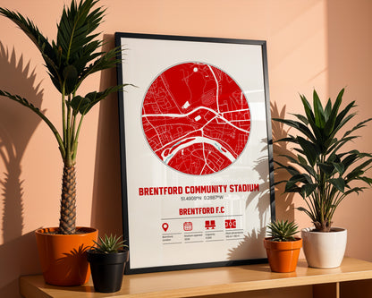 Brentford Community Stadium, Brentford FC - Football Stadium Custom Map Print
