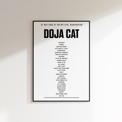Doja Cat Setlist - 27th May 2026 at Co-op Live, Manchester, England