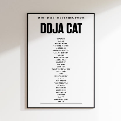Doja Cat Setlist - 29th May 2026 at The O2 Arena, London, England
