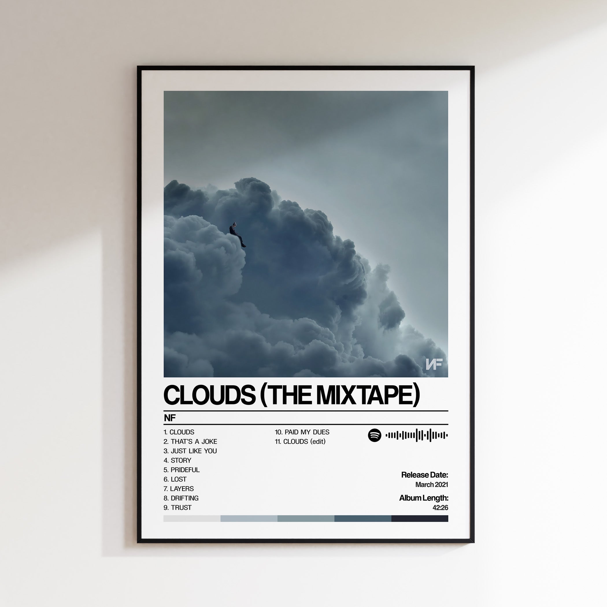 NF - Clouds (The Mixtape) | Custom Album Artwork Print | Unique Poster ...