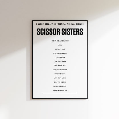 Scissor Sisters setlist – 2nd August 2026 at Y Not Festival, Pikehall, England