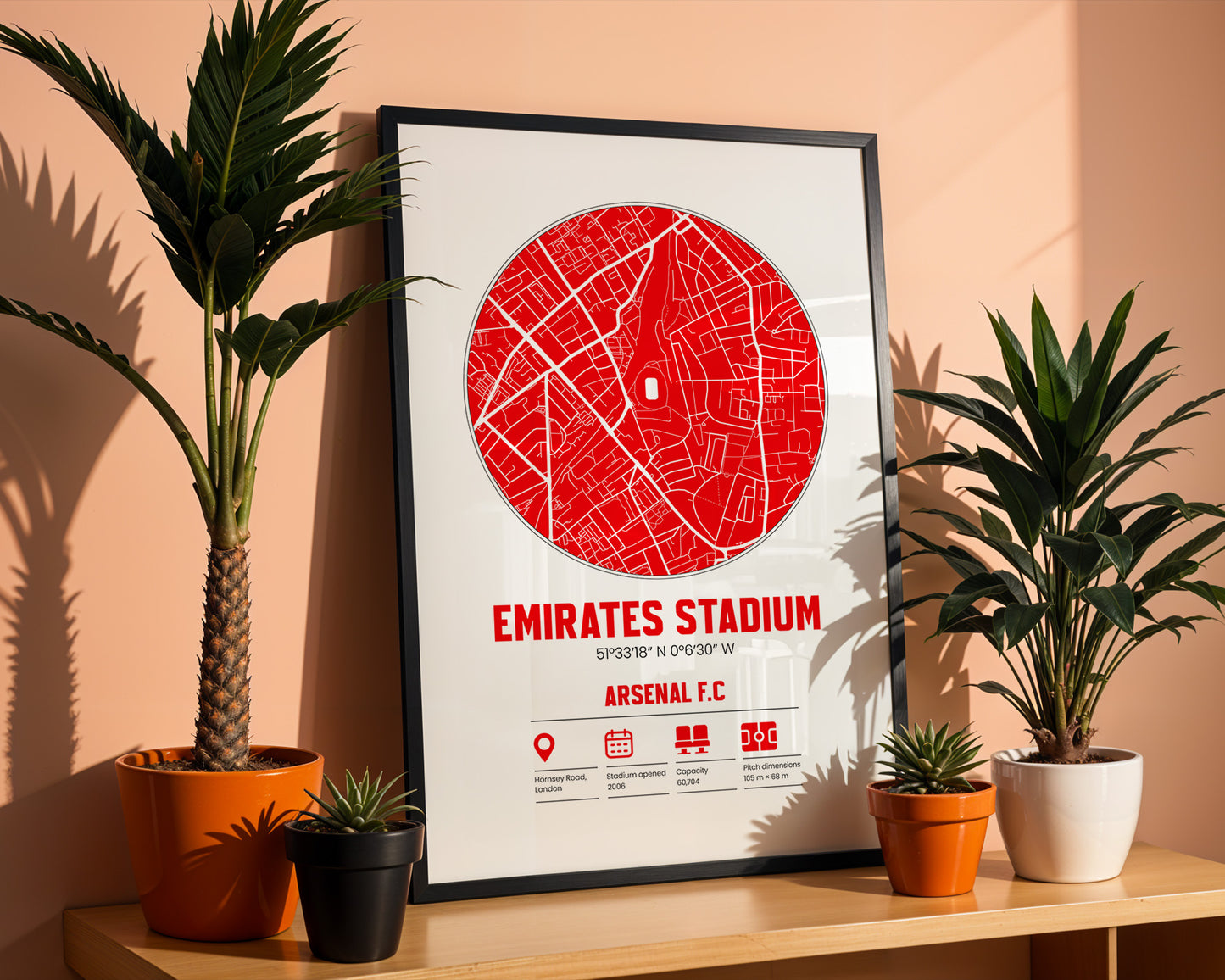 Emirates Stadium - Arsenal - Football Stadium Custom Map Print