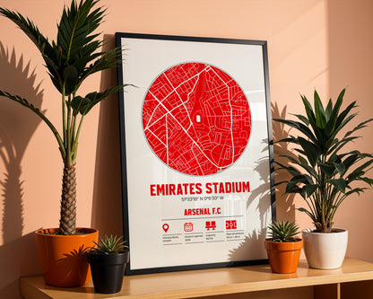 Emirates Stadium - Arsenal - Football Stadium Custom Map Print
