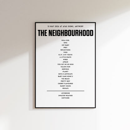 The Neighbourhood Setlist - 13th May 2026 at AFAS Dome, Merksem, Belgium