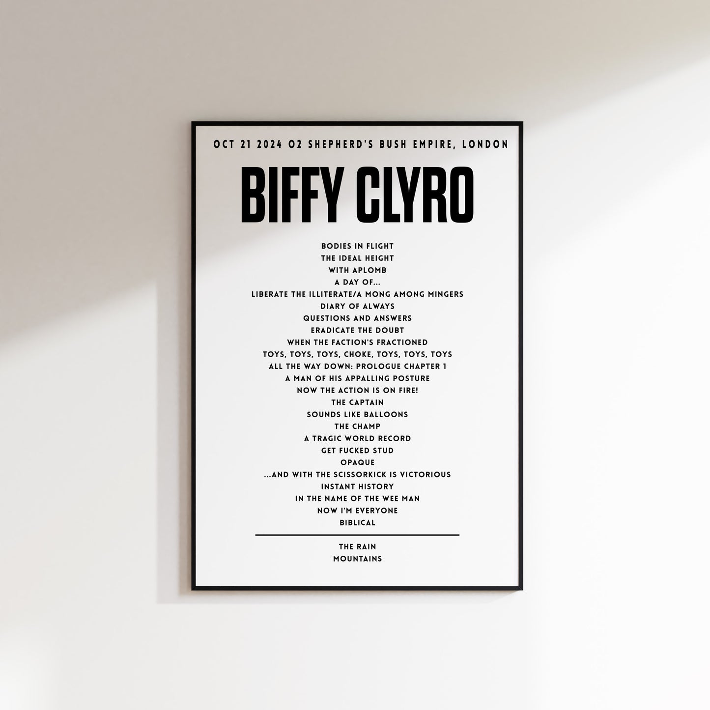 Biffy Clyro - October 21st 2024 O2 Shepherd's Bush Empire, London