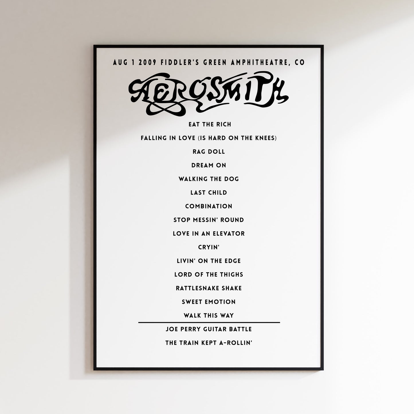 Aerosmith Setlist - August 1st 2009 Fiddlers Green Amphitheatre