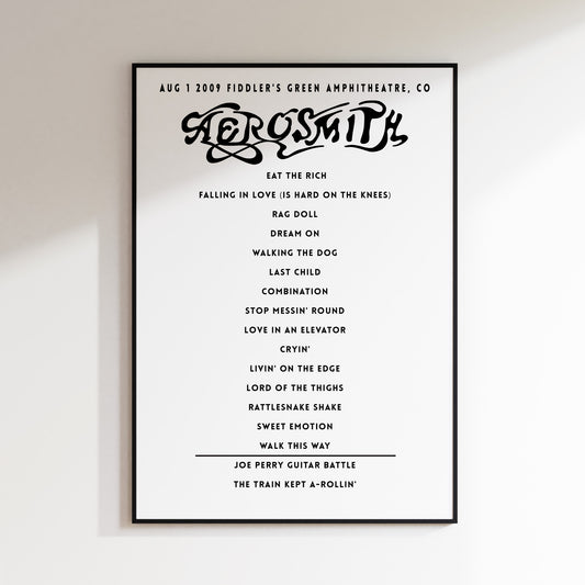 Aerosmith Setlist - August 1st 2009 Fiddlers Green Amphitheatre