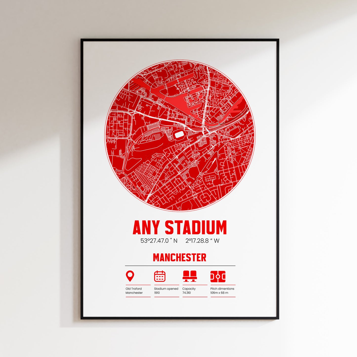 Any Football Stadium Custom Map Print