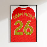Arsenal Premier League Champions 26 - Home Kit