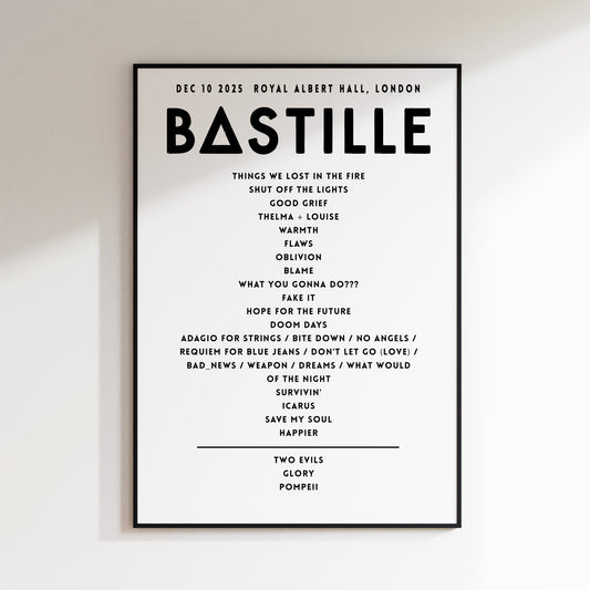 Bastille Setlist - December 10th 2025  Royal Albert Hall, London