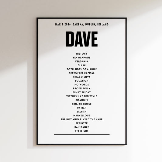 Dave - March 2nd 2026 at 3Arena, Dublin, Ireland