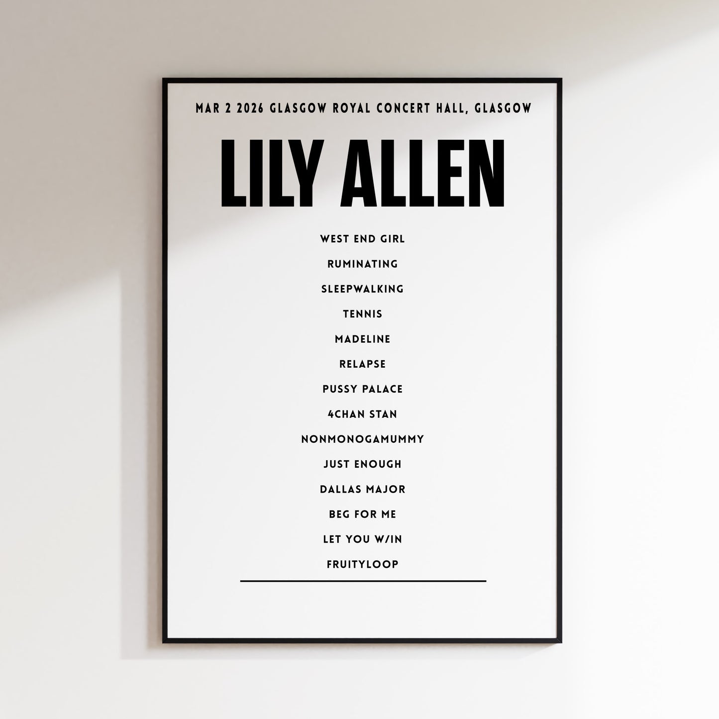 Lily Allen – 2. März 2026 in der Glasgow Royal Concert Hall, Glasgow, Schottland