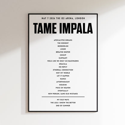 Tame Impala - May 7th 2026 at The O2 Arena, London, England