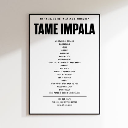 Tame Impala - May 9th 2026 at Utilita Arena Birmingham, England
