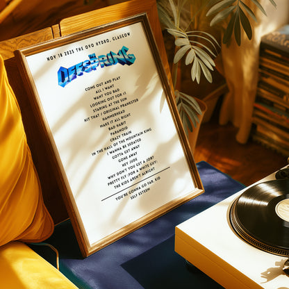 The Offspring Setlist - November 18th 2025  The OVO Hydro, Glasgow, Scotland