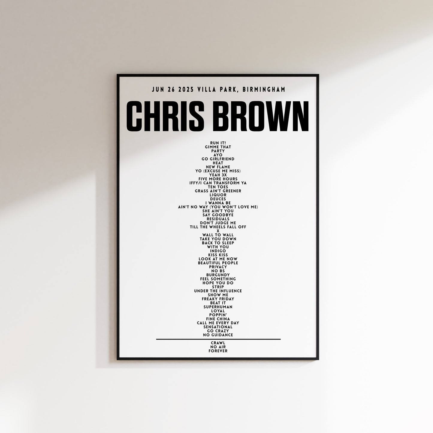 Chris Brown June 26th 2025, Villa Park, Birmingham, England