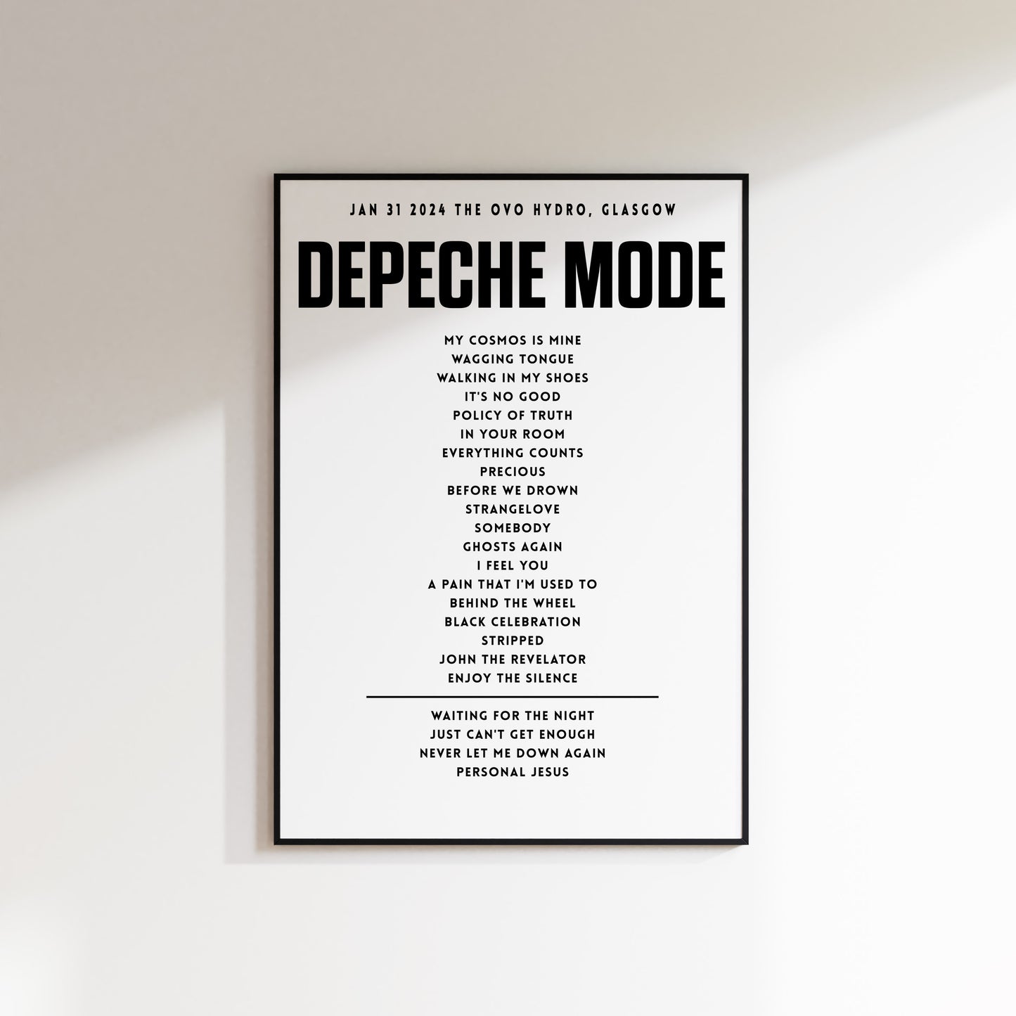 Depeche Mode January 21st 2024, The OVO Hydro, Glasgow, Scotland