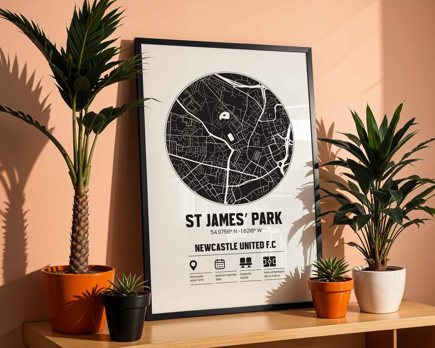 St James' Park Newcastle - Football Stadium Custom Map Print