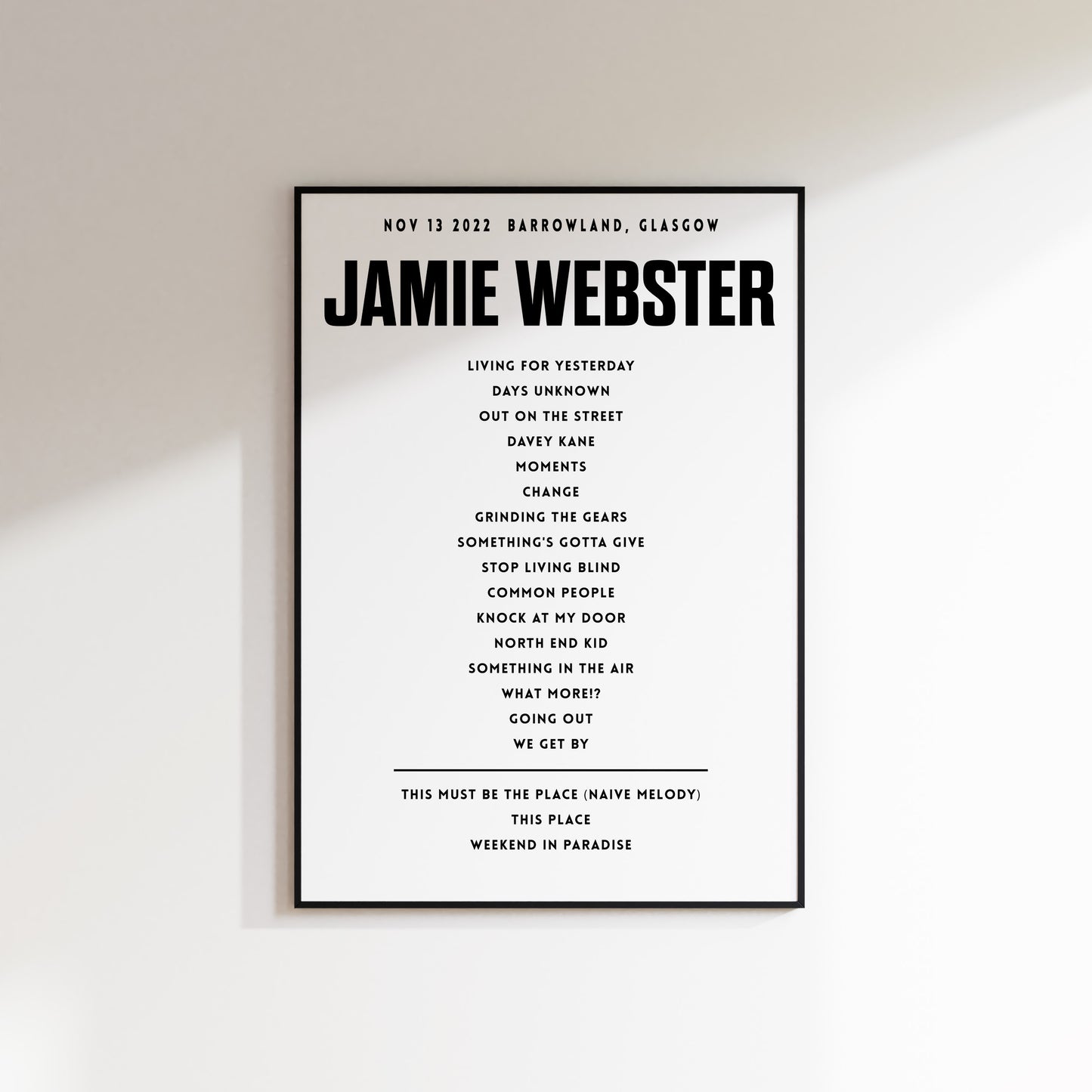 Jamie Webster, November 13th 2022,  Barrowland, Glasgow