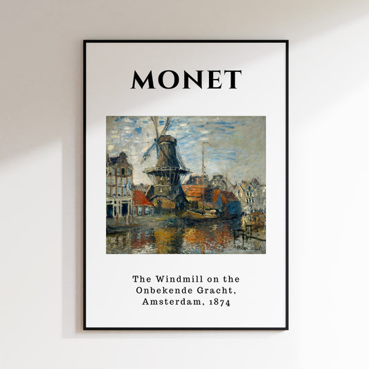 Monet - The Windmill Amsterdam 1874