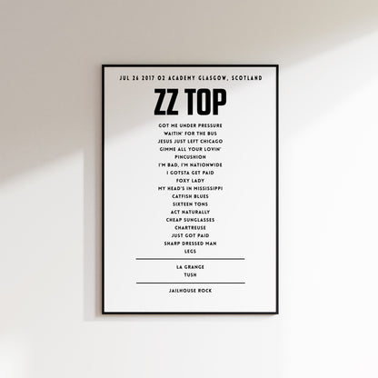 ZZ Top - July 26th 2017,  O2 Academy Glasgow, Glasgow, Scotland