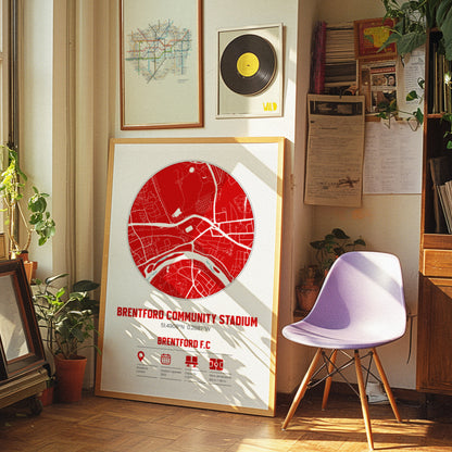 Brentford Community Stadium, Brentford FC - Football Stadium Custom Map Print