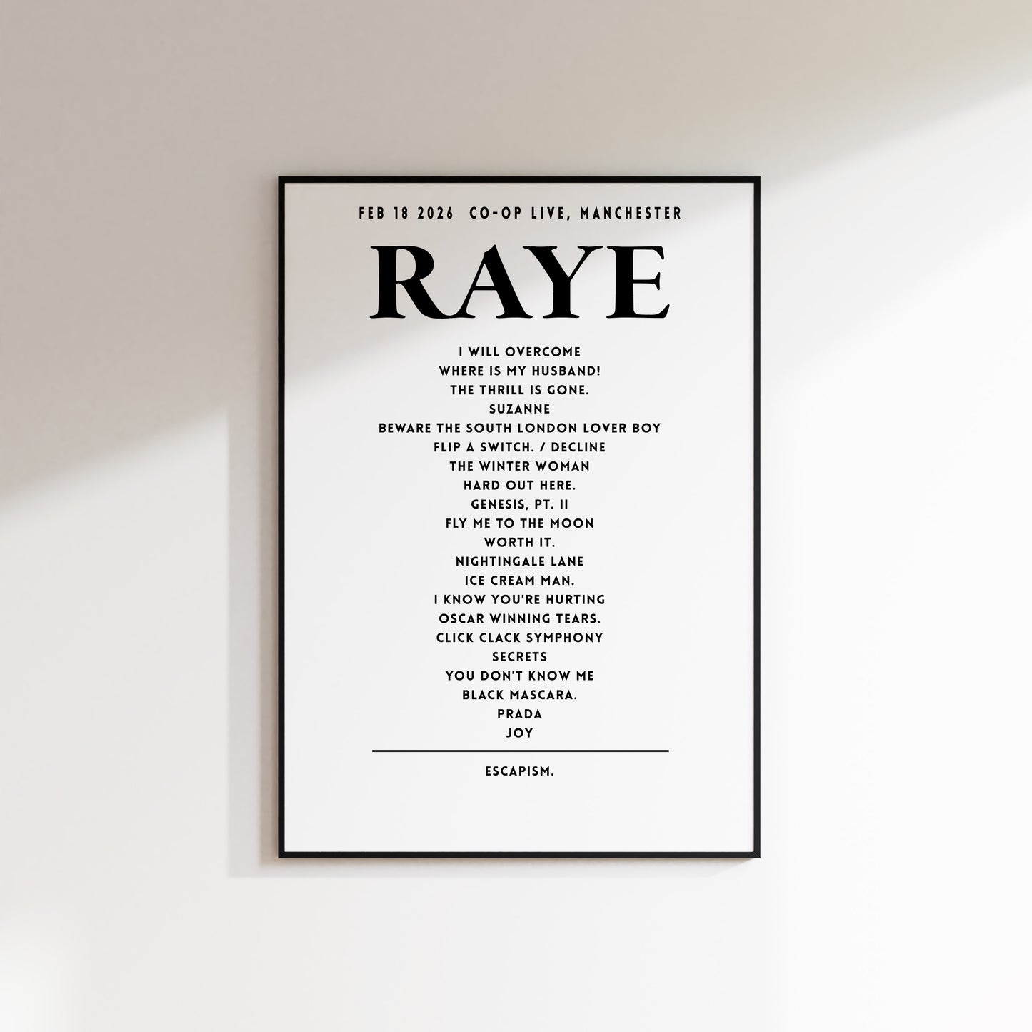 RAYE - February 18th 2026 at Co-op Live, Manchester, England