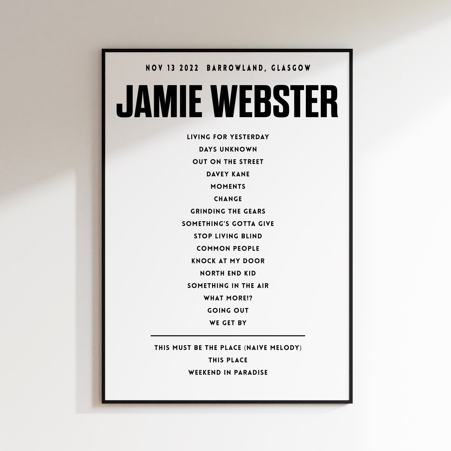 Jamie Webster, November 13th 2022,  Barrowland, Glasgow