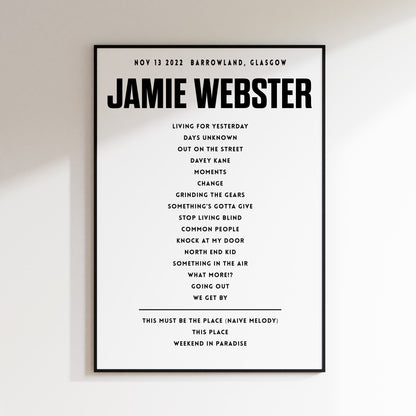 Jamie Webster, November 13th 2022,  Barrowland, Glasgow