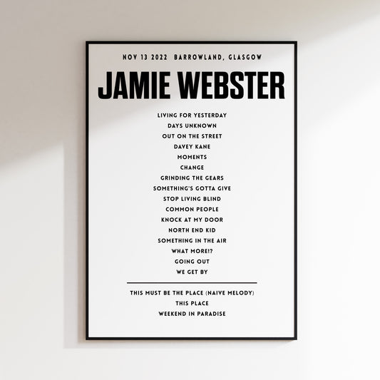 Jamie Webster, November 13th 2022,  Barrowland, Glasgow