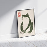 Japanese Frog Art Print, Angry cook Matsumoto Hoji Vintage Poster
