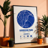 Goodison Park, Everton – Individueller Kartendruck für das Fußballstadion