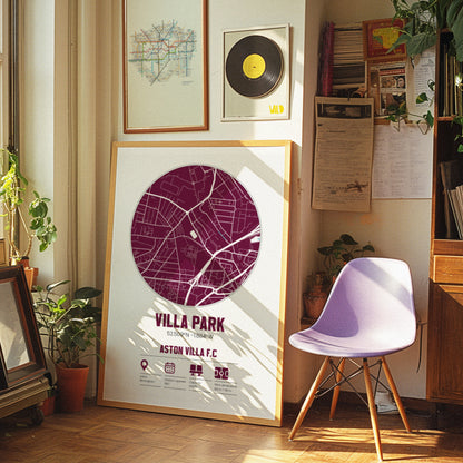 Villa Park - Aston Villa - Football Stadium Custom Map Print