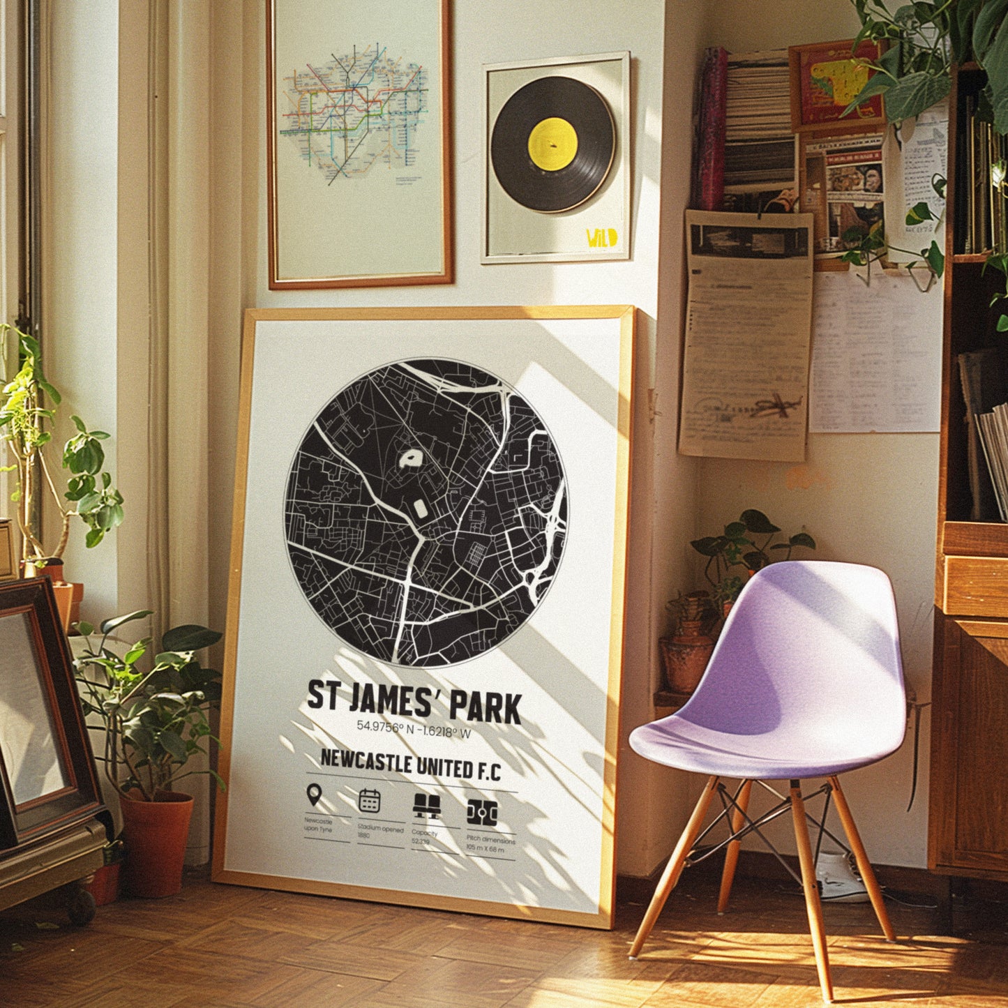 St James' Park Newcastle - Football Stadium Custom Map Print